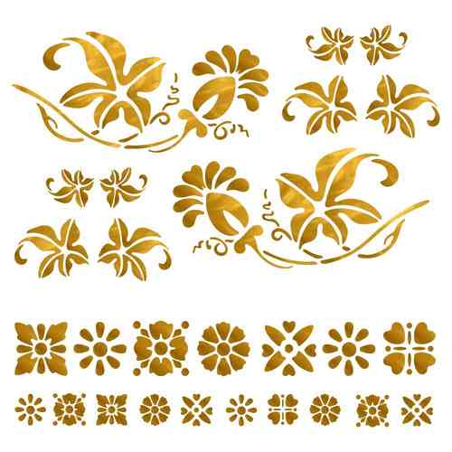 Edelmetall Transfer - Motiv Blumenornament - Gold