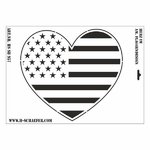 Schablone DIN A3 - Herz im Amerikanischen Flaggendesign
