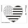 Schablone DIN A3 - Herz im Amerikanischen Flaggendesign
