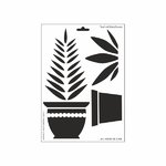 Schablone DIN A4 - Topf mit Blattpflanzen