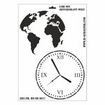 Schablone DIN A3 - Uhr mit Ziffernblatt Welt
