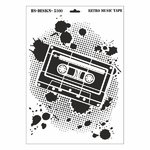 Schablone DIN A3 - Retro Musik Tape