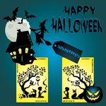 2teiliges Schablonen Set - Happy Halloween "Zauberwald" - DIN A3