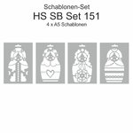 4teiliges Schablonen Set - verschiedene Motive - DIN A5