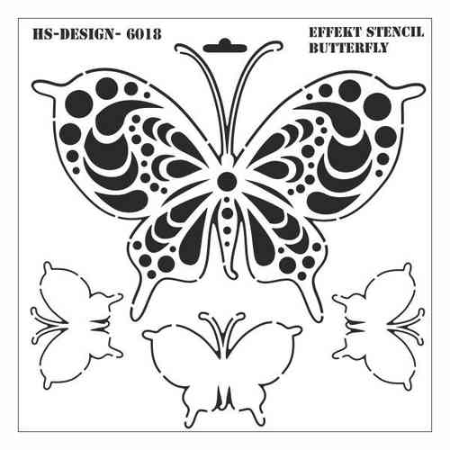Schablone 30 x 30 cm - Effect Stencil Butterfly