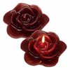 Kerze aus Wachs - Rose - Dunkelrot -2er Set