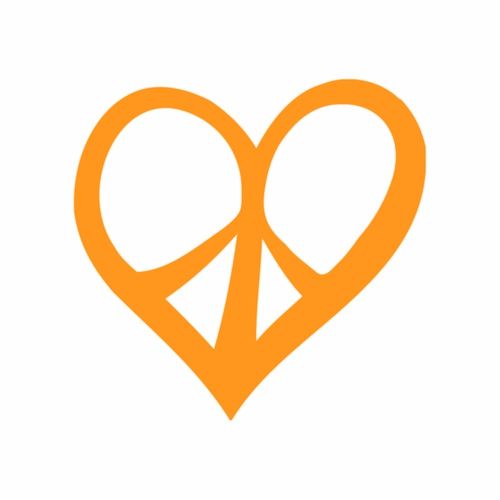 Foliendesign - Herz Peace - Neon Orange