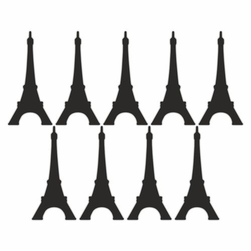 Foliendesign - Eiffeltürme 9teilig - Schwarz