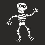 Foliendesign - funny Skelett - Weiß