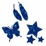 Foliendesign Glitter Patches Set - Glitter Blau - 3teilig