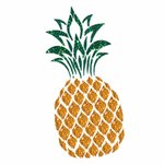 Foliendesign - Ananas - Glitter Grün / Glitter Gold