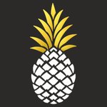 Foliendesign - Ananas - Weiß/Gold