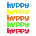 Foliendesign - Schriftzug "Happy" - Neon bunt